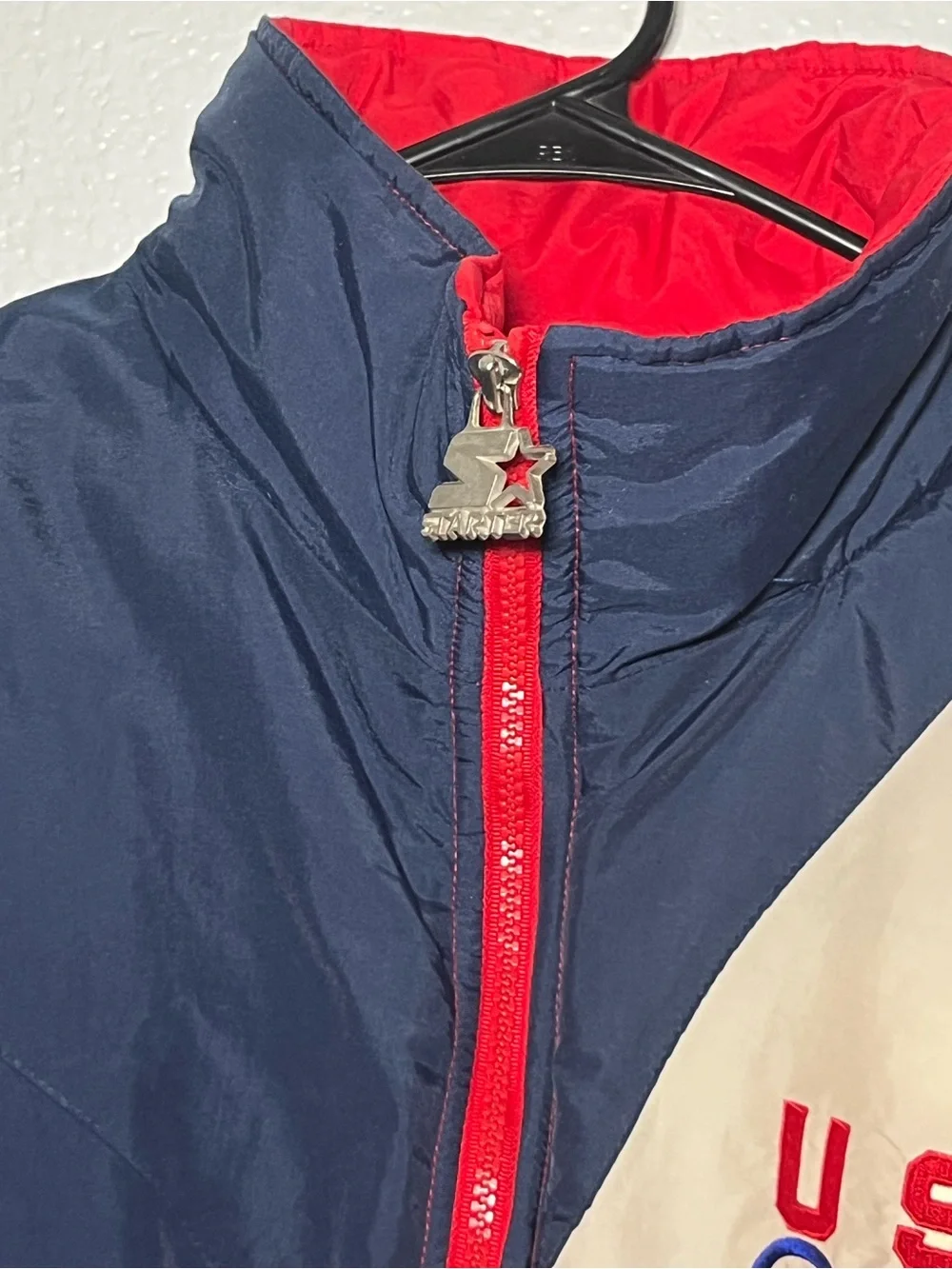 VTG RARE Starter USA Olympic Team Jacket Red White Blue Officially Licensed Sz M